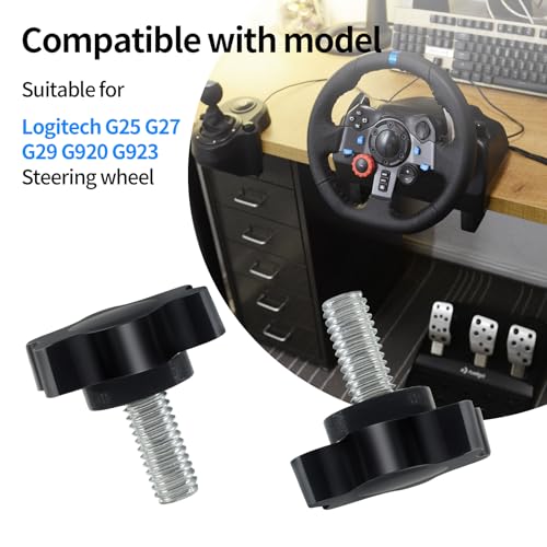for Logitech Steering Pedal Fixed Screw,8PCS Steering Wheel Screw Clamp Pedal Mounting Screws Bolt for Logitech G25 G27 G29 G920 G923 (Black)