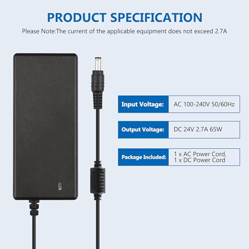 Replacement for Logitech G920 G29 Power Supply, 24V Power Adapter for Logitech Driving Force Racing Wheel G923 G25 G27 G940 GT Racing Wheel APD DA-42H24, AD10110LF, 190211-0010