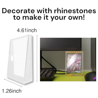 [2 Pack] Hyper Matte Sleeves Clear (66×91mm / 2.5" x 3.5", 128 pcs) Card Sleeves + 1 Acrylic Trading Card Display Stand | Made in Japan | Gift Set | Perfect for Standard Size Trading Cards - color: Clear