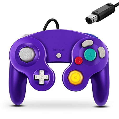 FIOTOK Gamecube Controller,Wired Controller for Wii & Gamecube (Purple) - color: Purple
