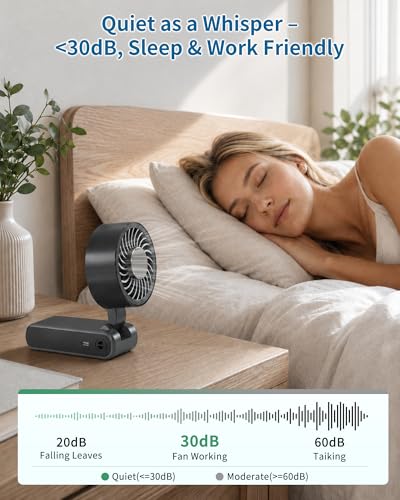 Portable Handheld Fan with Ice Cooling, 100 Speed Rechargeable Mini Desk Fan, Up to 12Hrs Cooling, Powerful Folding Personal Fan for Travel, Camping, Office (Black) - color: Black