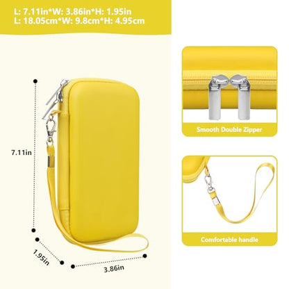 Supmay Hard Carrying Case Compatible with Nintendo DS Lite NDSL, Gameboy Advance Games Storage Holder Travel Bag with Mesh Pocket for USB Charging Cable, Stylus, Earphones, Game Cartridge, Yellow - color: Yellow
