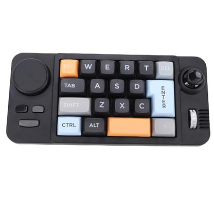 Yoidesu Programmable Macro Keyboard with RGB Backlight, 19 Key One Handed Wired USB C Mechanical Keypad with Knob Joystick, Hot Swappable for Work & Game