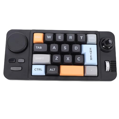Yoidesu Programmable Macro Keyboard with RGB Backlight, 19 Key One Handed Wired USB C Mechanical Keypad with Knob Joystick, Hot Swappable for Work & Game