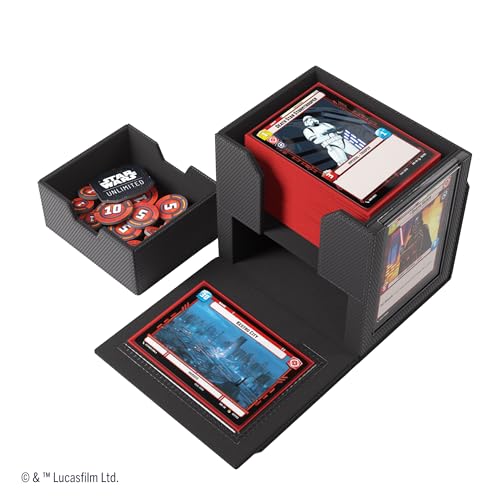 Gamegenic Star Wars Unlimited DECK POD - Elevate Your Gaming Experience! Premium Deck Box, Holds 60 Double-Sleeved Cards, Designed for the Star Wars Unlimited TCG, Black/White Color, Made