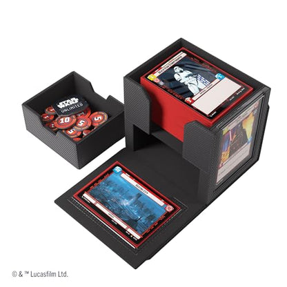Gamegenic Star Wars Unlimited DECK POD - Elevate Your Gaming Experience! Premium Deck Box, Holds 60 Double-Sleeved Cards, Designed for the Star Wars Unlimited TCG, Black/White Color, Made
