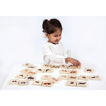 TickiT - 73406 Domestic Animal Family Match - Set of 28 - Real Pictures - Animal Memory Game with Parents and Babies - Animal Matching Game for Toddlers - Develop Cognitive Skills ,Critical Thinking