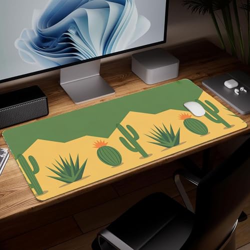 Leather Plant Desk Pad, Colorful Art Mouse Pad Large Computer Keyboard Gaming Mousepad Waterproof Desktop Protector & Cover, Decorative PU Leather Laptop Mouse Mat Home Decor 10 x 25.6 inch C102 - color: Colorful-2