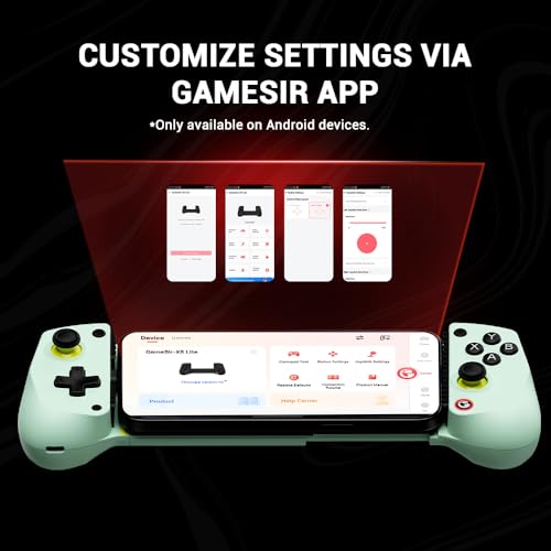 GameSir X5 Lite Mobile Gaming Controller for Android, iPhone 15/iPhone 16 Series, iPad Mini 7(USB-C), Type-C Phone Controller with Hall Effect Sticks, Turbo Function for Call Of Duty, Genshin Impact, Minecraft, Plug and Play Gamepad(Wasabi)