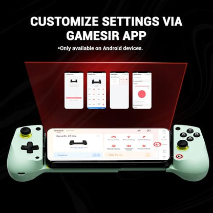 GameSir X5 Lite Mobile Gaming Controller for Android, iPhone 15/iPhone 16 Series, iPad Mini 7(USB-C), Type-C Phone Controller with Hall Effect Sticks, Turbo Function for Call Of Duty, Genshin Impact, Minecraft, Plug and Play Gamepad(Wasabi)