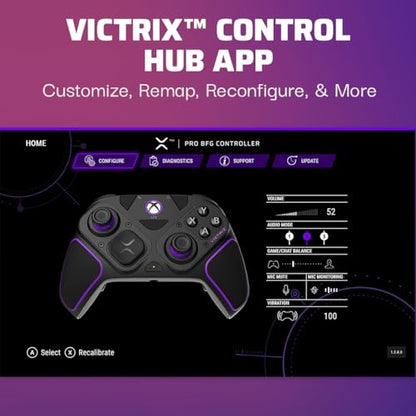 PDP Victrix Pro BFG Wireless Gaming Controller for Xbox Series X|S, Xbox One, Windows 10/11, Modular Gamepad, Dolby Atmos Audio, Remappable Buttons, Customizable Triggers/Paddles/D-Pad, PC App, Black - color: Black
