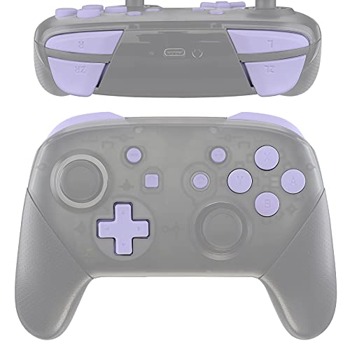 eXtremeRate Light Violet Repair ABXY D-pad ZR ZL L R Keys for Nintendo Switch Pro Controller, Glossy DIY Replacement Full Set Buttons with Tools for Nintendo Switch Pro - Controller NOT Included - color: Light Violet