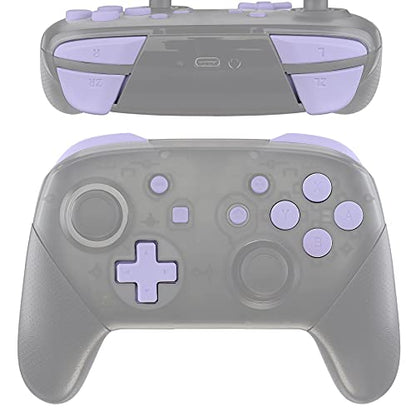 eXtremeRate Light Violet Repair ABXY D-pad ZR ZL L R Keys for Nintendo Switch Pro Controller, Glossy DIY Replacement Full Set Buttons with Tools for Nintendo Switch Pro - Controller NOT Included - color: Light Violet