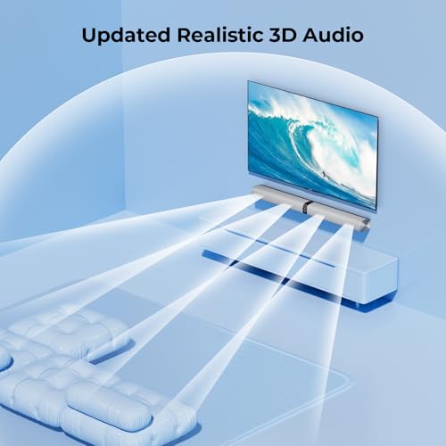 Sound Bar for Smart TV, 80W Soundbar with Bluetooth/ARC/Opt/AUX Connect, Auto Volume Boost, 3 Equalizer Modes, 2 in 1 Detachable Soundbar for TV/PC/Gaming/Projectors - color: Silver