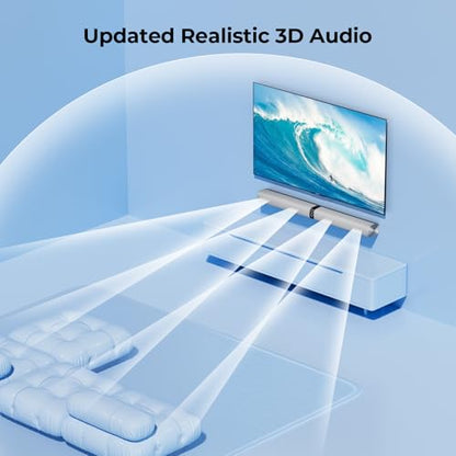 Sound Bar for Smart TV, 80W Soundbar with Bluetooth/ARC/Opt/AUX Connect, Auto Volume Boost, 3 Equalizer Modes, 2 in 1 Detachable Soundbar for TV/PC/Gaming/Projectors - color: Silver