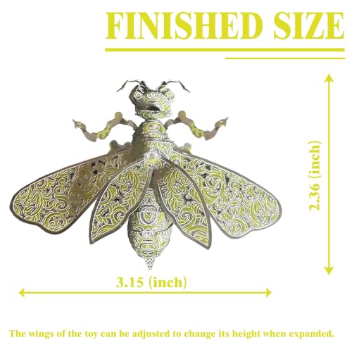 3D Metal Puzzles for Adults,3D Model Building Puzzle Kits,Cool Insect Animal Themed Design,Bugs Model Kits Brain Teaser DIY Assembling Crafts Kits Creative Ornament (Bee) - color: Bee
