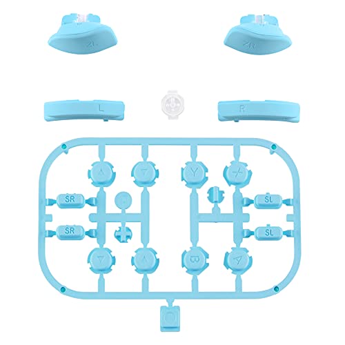 eXtremeRate DIY Full Set Buttons for Nintendo Switch & Switch OLED, Custom Replacement Buttons for JoyCon, ABXY Direction Keys SR SL L R ZR ZL + - Home Capture Trigger Buttons Springs - Heaven Blue - color: Heaven Blue