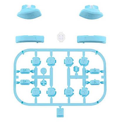 eXtremeRate DIY Full Set Buttons for Nintendo Switch & Switch OLED, Custom Replacement Buttons for JoyCon, ABXY Direction Keys SR SL L R ZR ZL + - Home Capture Trigger Buttons Springs - Heaven Blue - color: Heaven Blue