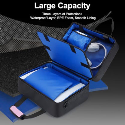 GDNasist Carrying Case Compatible with PS5/PS5 Pro/PS5 Slim, Pink | Travel Thickened Protective Bag Compatible with Playstation 5 Console, Headset, PS5 Controller, Game Discs and Accessories - color: Pink