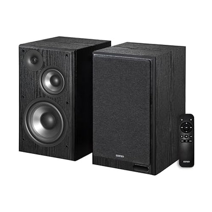Edifier R2750DB MKII Powered Bookshelf Speakers, 144W 3-Way Active Studio Monitor with Sub Out, Hi-Res Audio, Bluetooth 6.0 with LDAC, HDMI/Optical/Coaxial for Turntable, PC, Home Audio - Black - color: Black