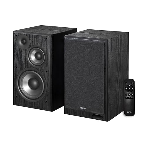 Edifier R2750DB MKII Powered Bookshelf Speakers, 144W 3-Way Active Studio Monitor with Sub Out, Hi-Res Audio, Bluetooth 6.0 with LDAC, HDMI/Optical/Coaxial for Turntable, PC, Home Audio - Black - color: Black