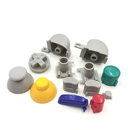 Colorful L R Right Left Trigger Buttons D-Pad Mod Kit Set Full Button Joystick Thumb Grip Thumbstick for NGC Controller Replacement Parts 1