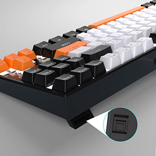 MageGee 75% Mechanical Gaming Keyboard, Yellow Switch, LED White Backlit, 87 Keys Compact TKL Wired Computer Keyboards for Windows Laptop PC Gamer - White/Black - color: White Black/Yellow Switch
