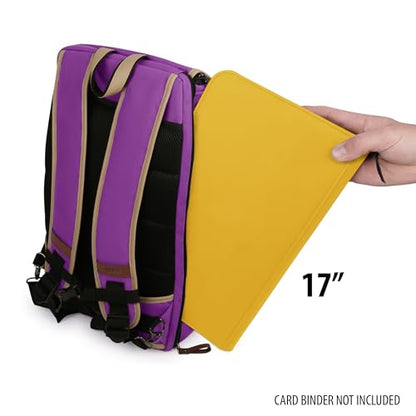 ENHANCE Designer Edition TCG Backpack - MTG Deck Bag Card Binder Space, TCG Deck Box Storage, MTG Playmat Holder - Card Storage Compatible with Magic the Gathering, Pokemon, Lorcana (Canvas Purple) - color: Canvas Purple