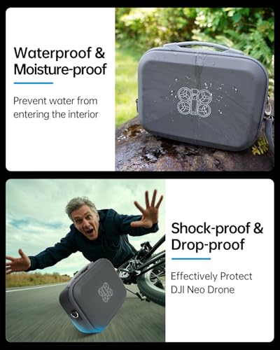 Carrying Case for DJI Neo Fly More Combo,PU Leather Shoulder Bag | Waterproof Storage Bag with Adjustable Strap for DJI Neo Drone, RC-N3/N2 Remote Controller, Battery, Charging Hub