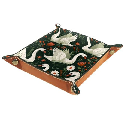 Swans Floral Dice Tray Dice Rolling Tray Folding Dice Holder for Dice Games, Like RPG, DND and Other Table Games - color: Multi 1