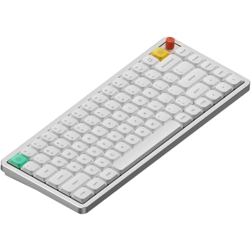 nuphy Air75 V3 Low Profile Mechanical Keyboard, 75% Custom Hot Swappable Wireless Keyboard with Gasket Mount, RGB Backlit, Multi-Device Bluetooth/2.4GHz/USB-C for Mac Windows, White-Red Nano Switch - color: White, size: Red nano Switch