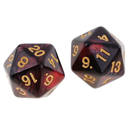 10PCS Polyhedral D20 Dice 20mm Acrylic 20 Sided Dice for RPG MTG DND Table Games (Red Blue) - color: Red Blue