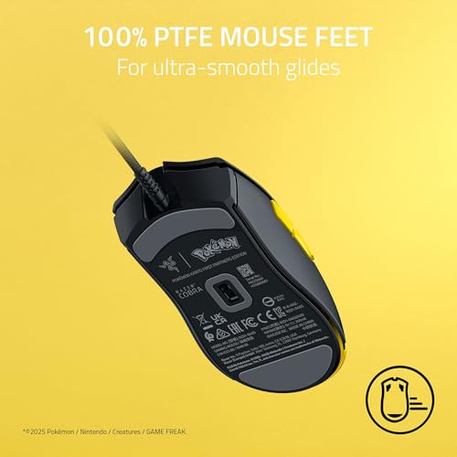 Razer Cobra Wired Gaming Mouse, 58g, Pokémon Edition | Gen-3 Optical Switches, Chroma RGB Lighting, Precise 8500 DPI Optical Sensor, 100% PTFE Mouse Feet, Speedflex Cable - color: Pokémon Edition