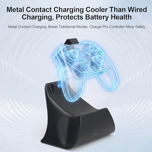 Charging Dock Station with Adapter for Nintendo Switch 2 Pro Controller, Charging Base Stand with Indicator Light Fast Charge & Overcharge Protection Charger Mount Support