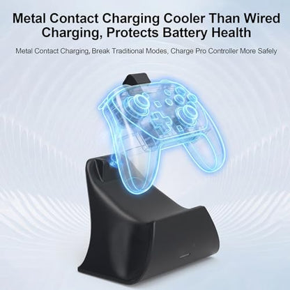 Charging Dock Station with Adapter for Nintendo Switch 2 Pro Controller, Charging Base Stand with Indicator Light Fast Charge & Overcharge Protection Charger Mount Support
