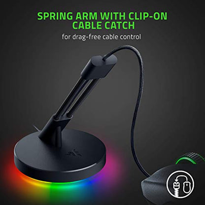 Razer Gaming Mouse Bungee V3 Chroma: Drag-Free Wired Mouse Support - for Esports-Level Performance - Weighted Base - Anti-Slip Feet - Classic Black