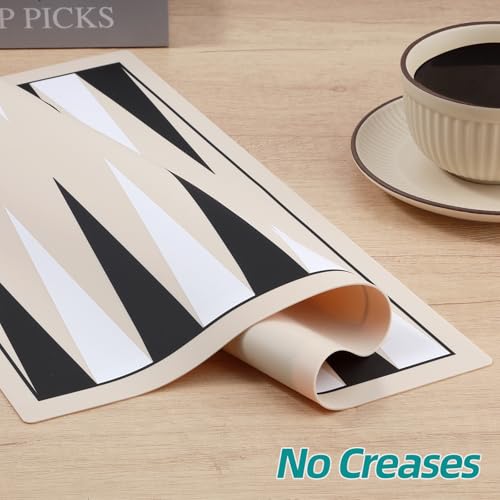40cm Backgammon Set, Premium Silicone Backgammon Travel Classic Board Games for 2 Players, Foldable Portable Game Set with Carrying Storage Bag (Khaki) - color: Khaki