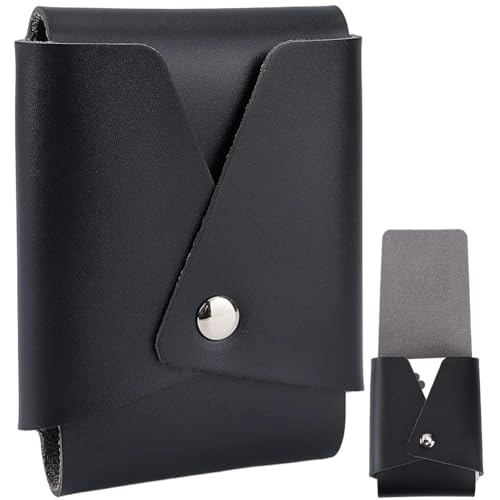 Black PU Leather Playing Card Case Protector Single Deck Leather Playing Card Holder Box Pouch Multipurpose Compatible Wallet Coin Pouch for Poker Bridge Board Games Travel Accessory - color: Black