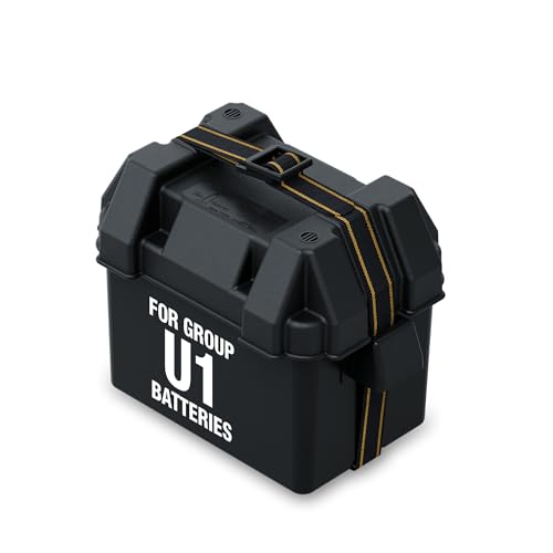 Attwood 9082-1 Small Battery Box with Mounting Kit and Strap, Fits U1 Batteries, Black - size: Series 16 and U1 Batteries, style: Powerguard U1 - Vented