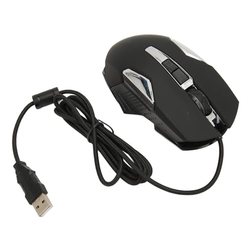 Sxhlseller RGB Gaming Mouse, Multifunction Ergonomic Wired Optical with Programmable Buttons and Backlight, 7200 DPI for Gaming, Work (Black)