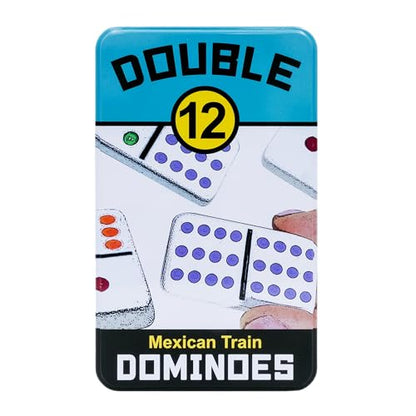 Double 12 Domino Game Travel Tin, Portable Family Game, Ages 8+