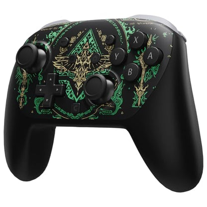 eXtremeRate DIY Replacement Faceplate Shell for Nintendo Switch 2 Pro Controller, Custom Front Housing Case, Thumbsticks and Screwdriver Tools for Switch 2 Pro Controller - Totem of Kingdom Black - color: Totem of Kingdom Black