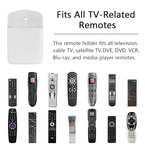 2 Pcs Remote Control Holder Wall Mount, TV Controller Holder, Self Adhesive Remote Holder, Wall Pen Holder Storage Accessories for Home Office School (White) - color: White&2Pcs
