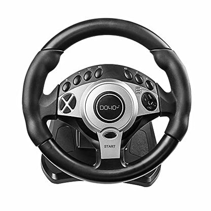 NBCP Steering Wheel Universal Usb Car Sim 270/900 degree Race Steering Wheel with pedal Pedals And Shifter Bundle for Xbox One,Xbox Series X/S,PS4,PS3 - color: S900-Black