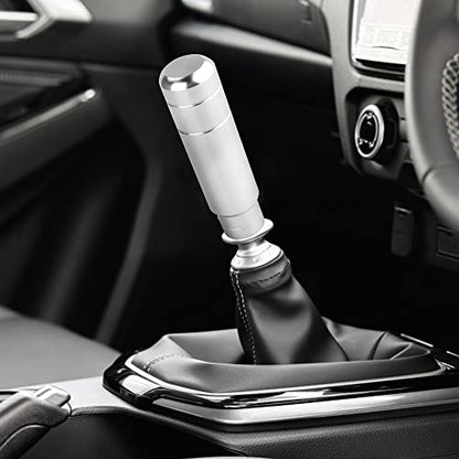 BARTOO Aluminum Weighted Manual Shift knobs, Long Stick Shift Knob Gear Shifter Knobs, Car Accessories Lever Cover Head Universal Shifter Knobs with 3 Threaded Adapters (Silver) - color: Silver