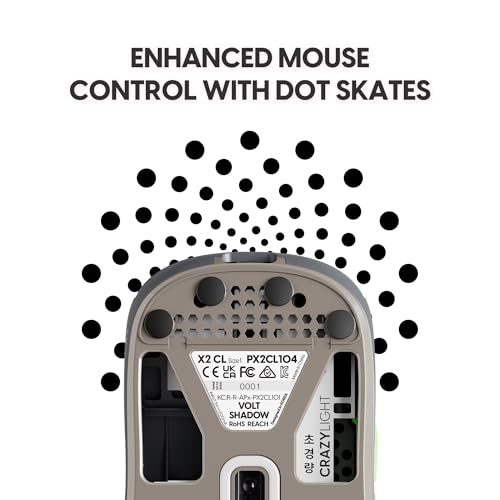 Pulsar Gaming Gears X2 Crazylight Wireless Gaming Mouse, Ultra Lightweight 1.23 oz (35g), Optical Switch, 32000 DPI, 750 IPS, XS-1 Sensor, 8k Compatible (Volt Shadow) - color: Volt Shadow, size: Mini, style: X2 CrazyLight