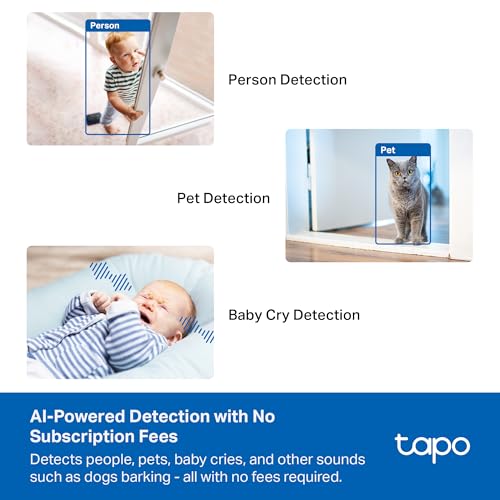 Tapo 3K 5MP Indoor Security Camera for Baby Monitor, Pet Camera w/Smart Motion Tracking, 360° Pan/Tilt, IR Night Vision for Home Security, Works w/Alexa & Google, RoomCam 3K 360° - style: 3K 5MP