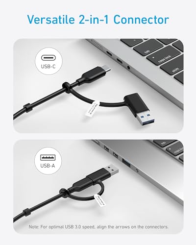 Anker USB-C Hub, 8-in-1 5Gbps Data Hub with 3 USB-A and 4 USB-C Ports | 100W PD-In, 15W Max Charging for Phones, 2-in-1 USB Connector, for Laptop, MacBook, iPad and More (45W Adapter Included)