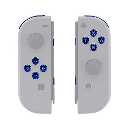 eXtremeRate Chrome Blue Full Set Replacement Buttons for Nintendo Switch & OLED JoyCon, ABXY Direction Keys SR SL L R ZR ZL + - Home Capture Trigger Buttons Springs - Without Controller - color: Chrome Blue