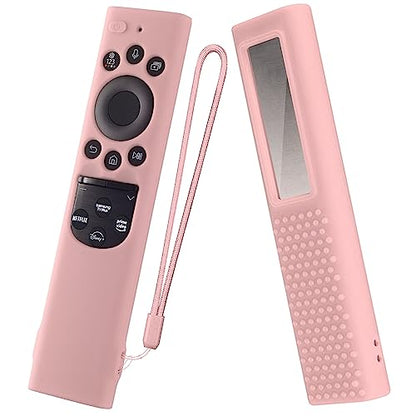 Silicone Case for Samsung BN59-01385 BN59-01386 TM2280E BN59-01391 Silicone Cover for Samsung Smart TV Solar Cell Remote Control 2022 Silicone Remote Control Sleeve (Pink) - color: pink